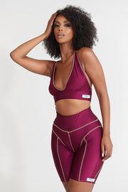 Burgundy Biker Shorts| Shop Streetwear | Nabz Saad