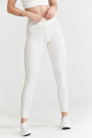 High Waist Cream Leggings | Nabz Saad
