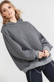 Oversized Cold Shoulder Hooded Zipper Nabz Saad