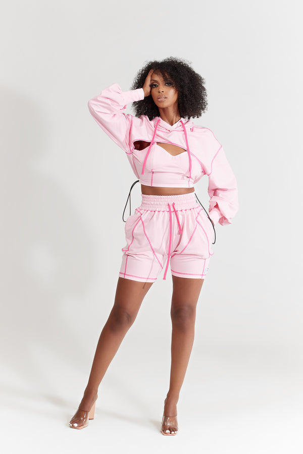 Terry Corset Sweat Rose Pink |Nabz Saad