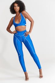 High Waist Blue Leggings | Nabz Saad