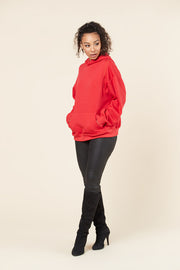 Oversized Cold Shoulder Hooded Zipper - Nabz Saad
