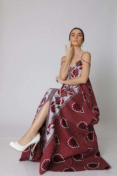 Floral Print Front Zipper Maxi Dress | Nabz Saad