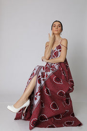 Floral Print Front Zipper Maxi Dress | Nabz Saad