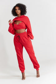 OVERSIZED RED JOGGERS-Nabz Saad