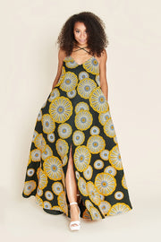 Floral Print Front Zipper Maxi Dress | Nabz Saad