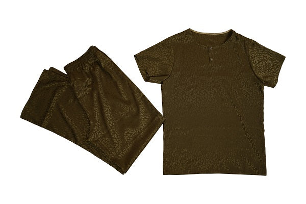 Men's Satin Silk Khaki Set | Nabz Saad