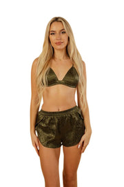 Shorts with Bra Set Khaki |Nabz Saad
