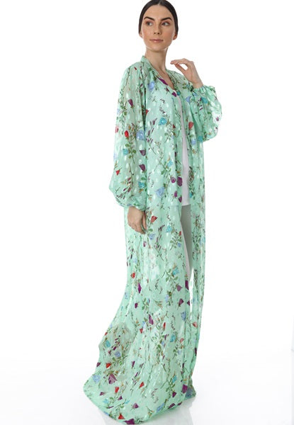 Green Maxi Kimono Dress -Nabz Saad