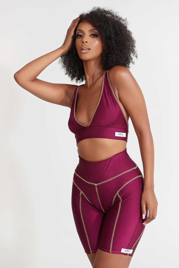 Burgundy Biker Shorts| Shop Streetwear | Nabz Saad