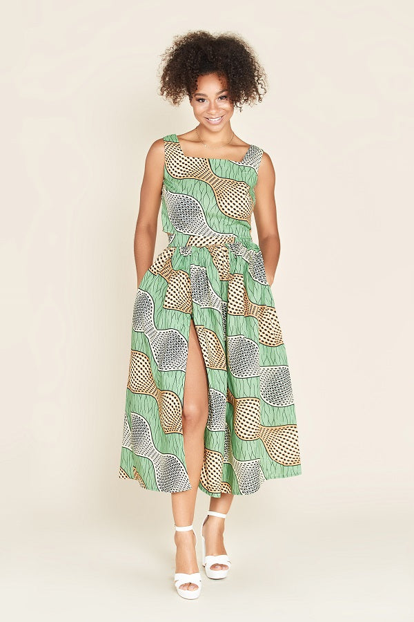 Midi Skirt Set Invisible Zipper Slit | Nabz Saad