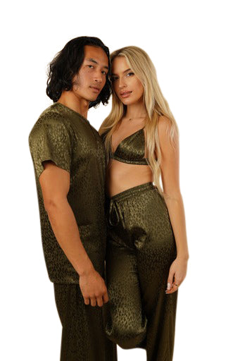 Men's Satin Silk Khaki Set | Live Loud Out