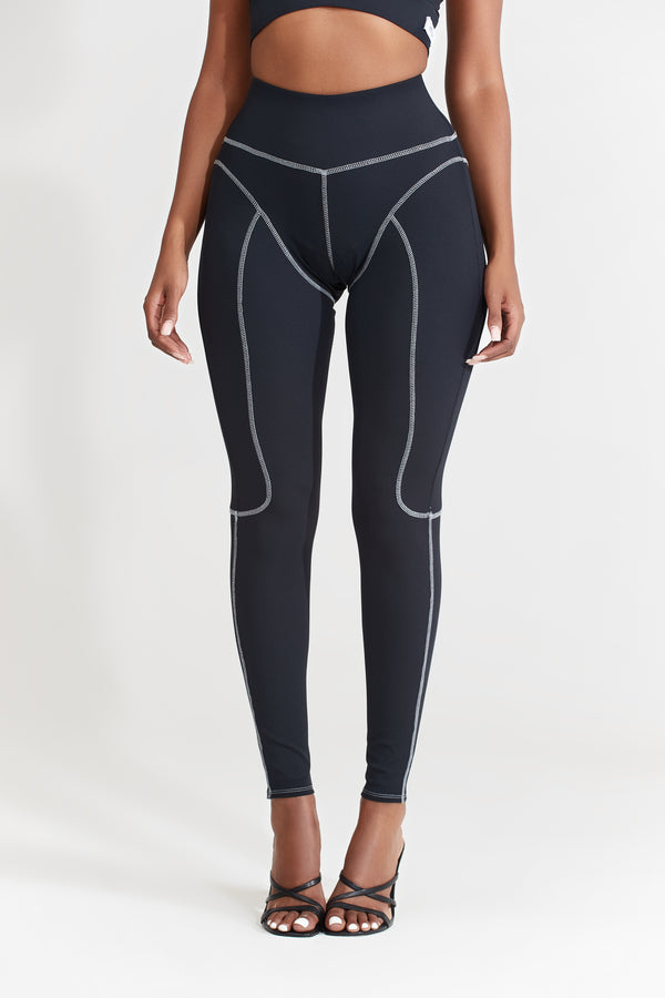 Nabz Saad_BLACK RIBBED LEGGING PANTS 