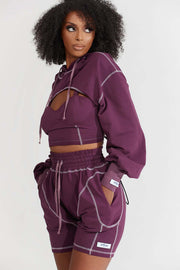Bordeaux Terry Corset Sweat |Nabz Saad