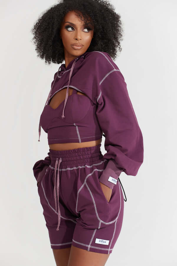 Bordeaux Terry Corset Sweat |Nabz Saad