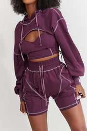 Bordeaux Terry Corset Sweat |Nabz Saad