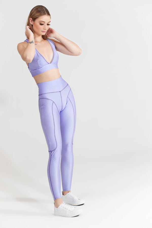 High Waist Lilac Leggings | Nabz Saad