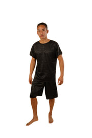 Men's Button Up Black Short Set | Nabz Saad