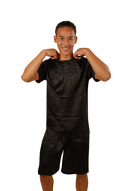 Men's Button Up Black Short Set | Nabz Saad