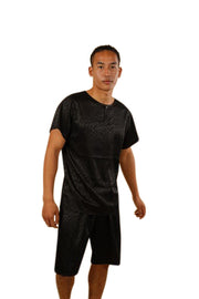 Luxury Silk Satin Men's Button Up Short Set | Nabz Saad