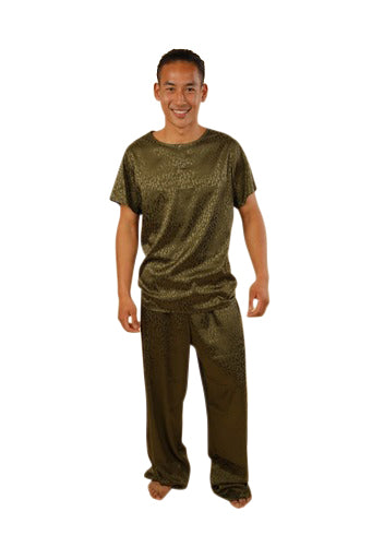 Men's Satin Silk Khaki Set | Live Loud Out