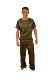 Men's Satin Silk Khaki Set | Live Loud Out