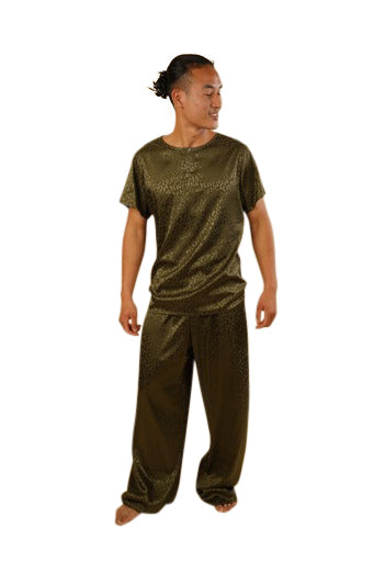 Men's Satin Silk Khaki Set | Live Loud Out