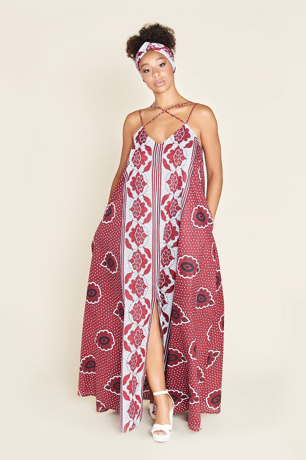 Floral Print Front Zipper Maxi Dress | Nabz Saad