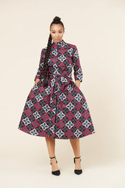 Midi Shirt Dress | Floral Multicolour Dress | Nabz Saad
