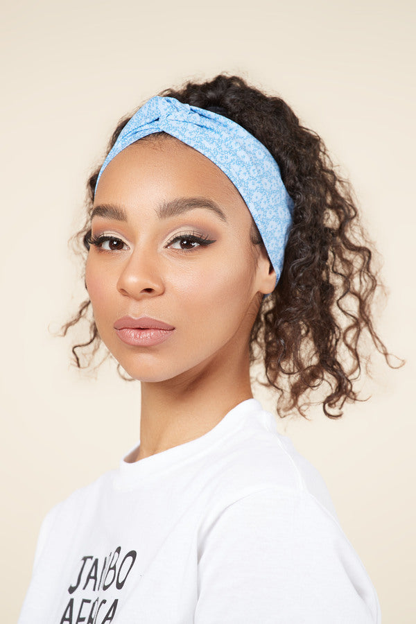 Blue Twist Knot Headband Hairband -Nabz Saad