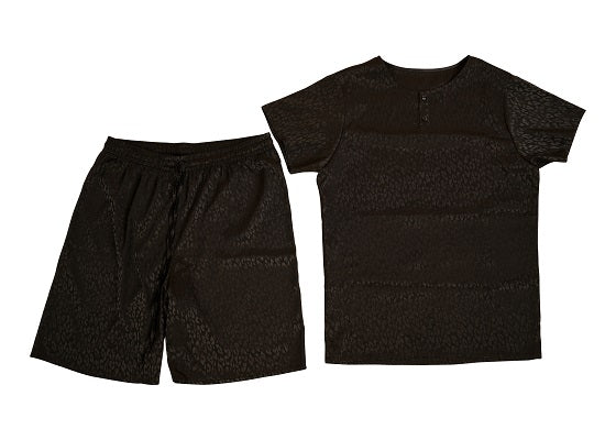 Men's Button Up Black Short Set | Nabz Saad